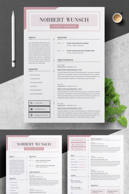 Template #77921 Letter Resume Webdesign Template - Logo template Preview