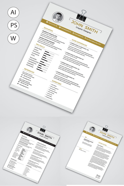 Template #77954 Resume Cover Webdesign Template - Logo template Preview