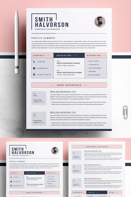 Template #77956 Letter Resume Webdesign Template - Logo template Preview