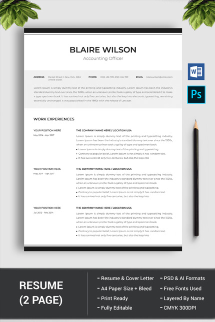 Template #77958 Clean Resume Webdesign Template - Logo template Preview