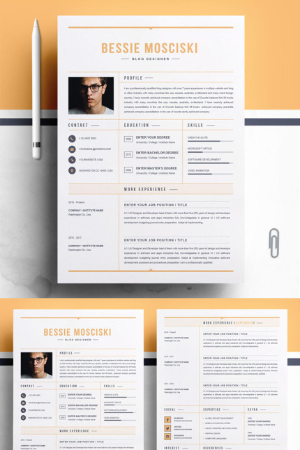 Template #77965 Resume Cv Webdesign Template - Logo template Preview