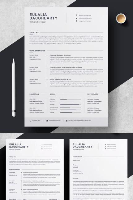 Template #77968 Resume Cv Webdesign Template - Logo template Preview