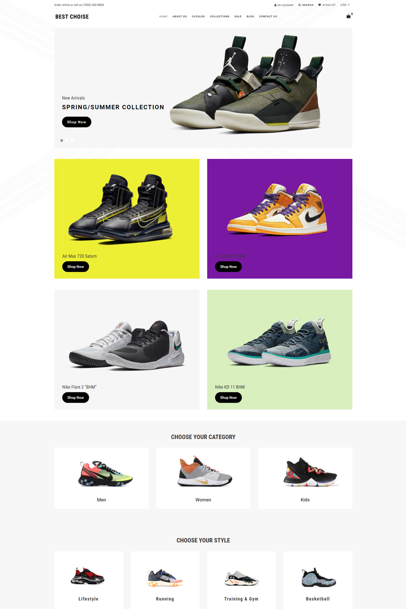 "Best Choice - Shoes Store Clean" Responsive Shopify Thema №77963 - screenshot