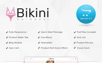 Bikini Swimwear Store OpenCart Template
