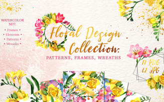 Floral Design Collection Watercolor Png - Illustration