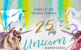 Unicorn Masterpiece Watercolor Png - Illustration