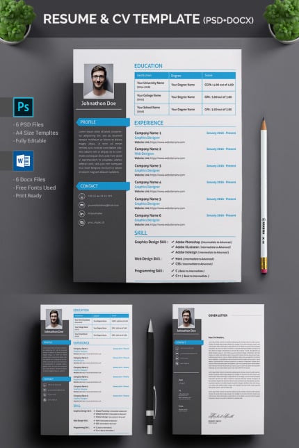 Template #78057 Resume Printable Webdesign Template - Logo template Preview