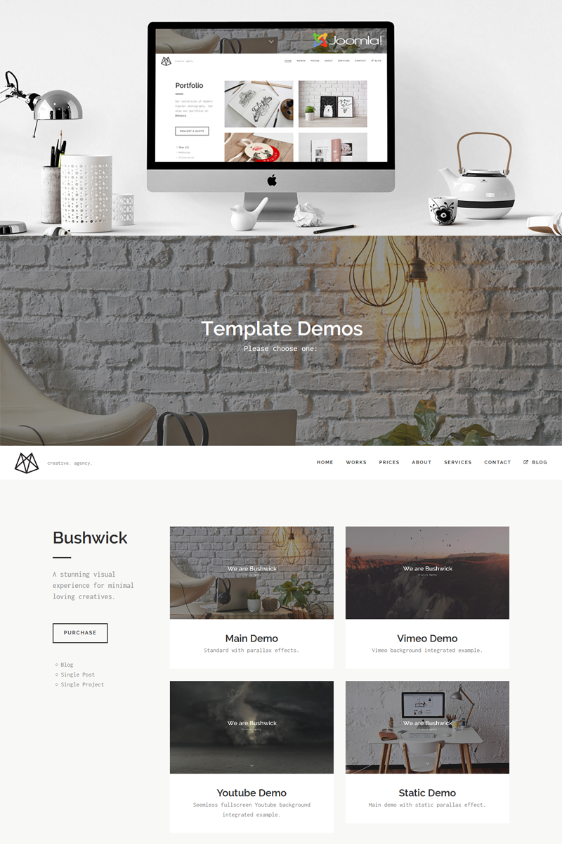 Bushwick - OnePage Helix Ultimate Joomla 5 Template