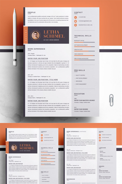 Template #78077 Resume Cv Webdesign Template - Logo template Preview