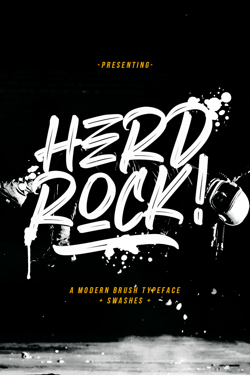 Herdrock Brush Typeface Font #78030