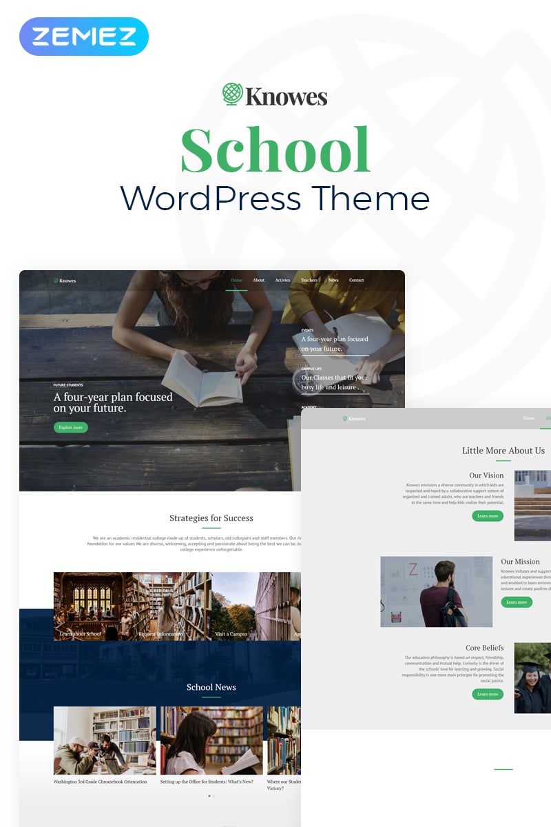 "Knowes - Education Multipurpose Modern Elementor" Responsive WordPress thema №78084