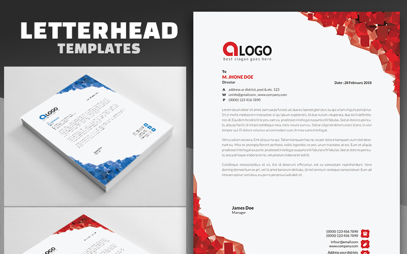 Abstract Letterhead | Corporate Letterhead Template Corporate Identity