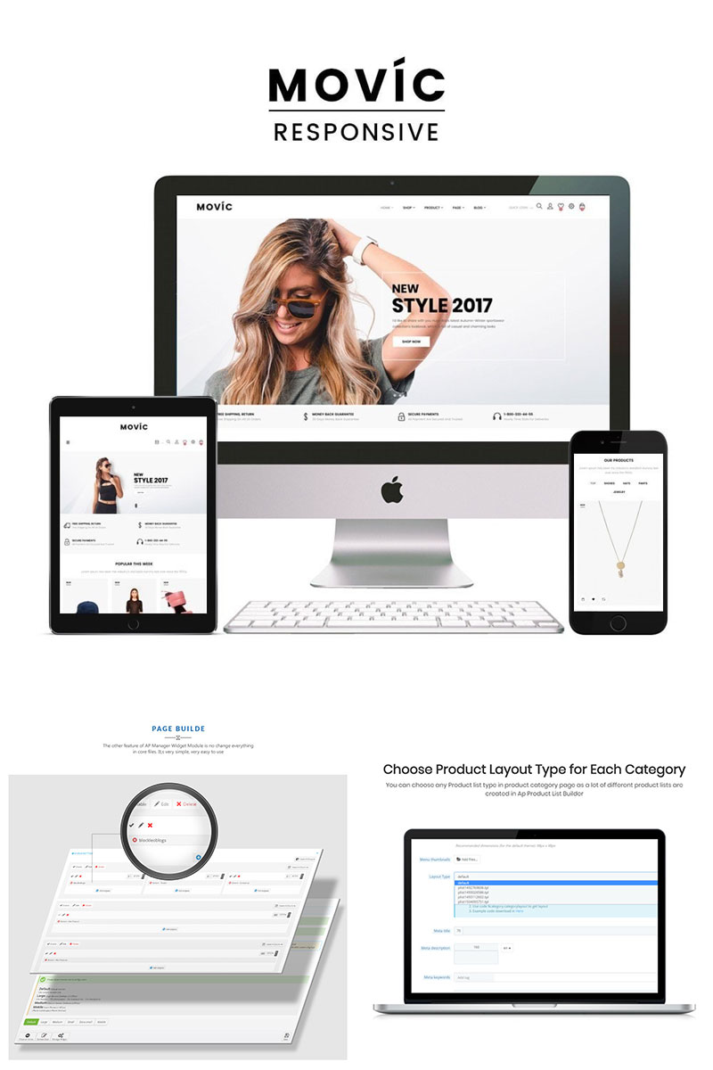 PrestaShop Theme namens "Movic - Fashion" #78173