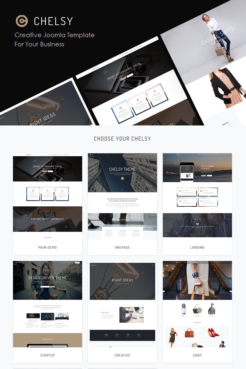 Responsywny szablon Joomla Chelsy | Creative Drag and Drop #78192