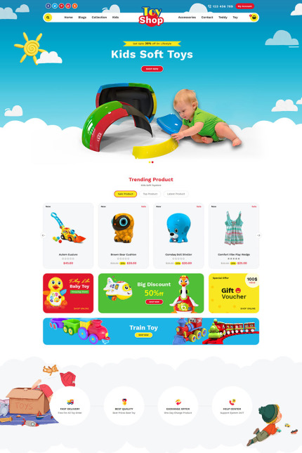 Template #78278 Toys Kids Webdesign Template - Logo template Preview