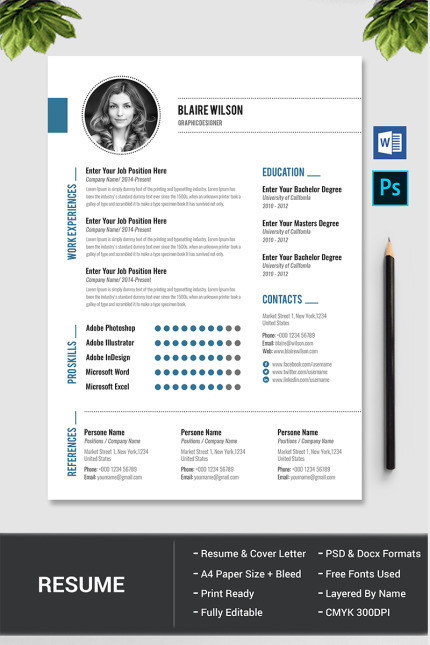 Template #78285 Clean Resume Webdesign Template - Logo template Preview