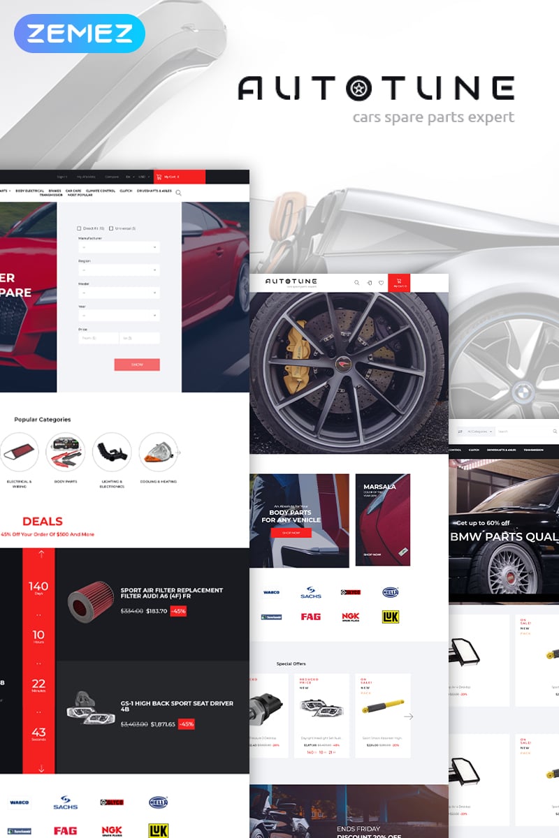 Autotune - Auto-onderdelen Schoon Bootstrap E-commerce PrestaShop-thema