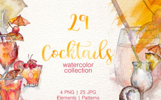 Cocktail Watercolor Png - Illustration