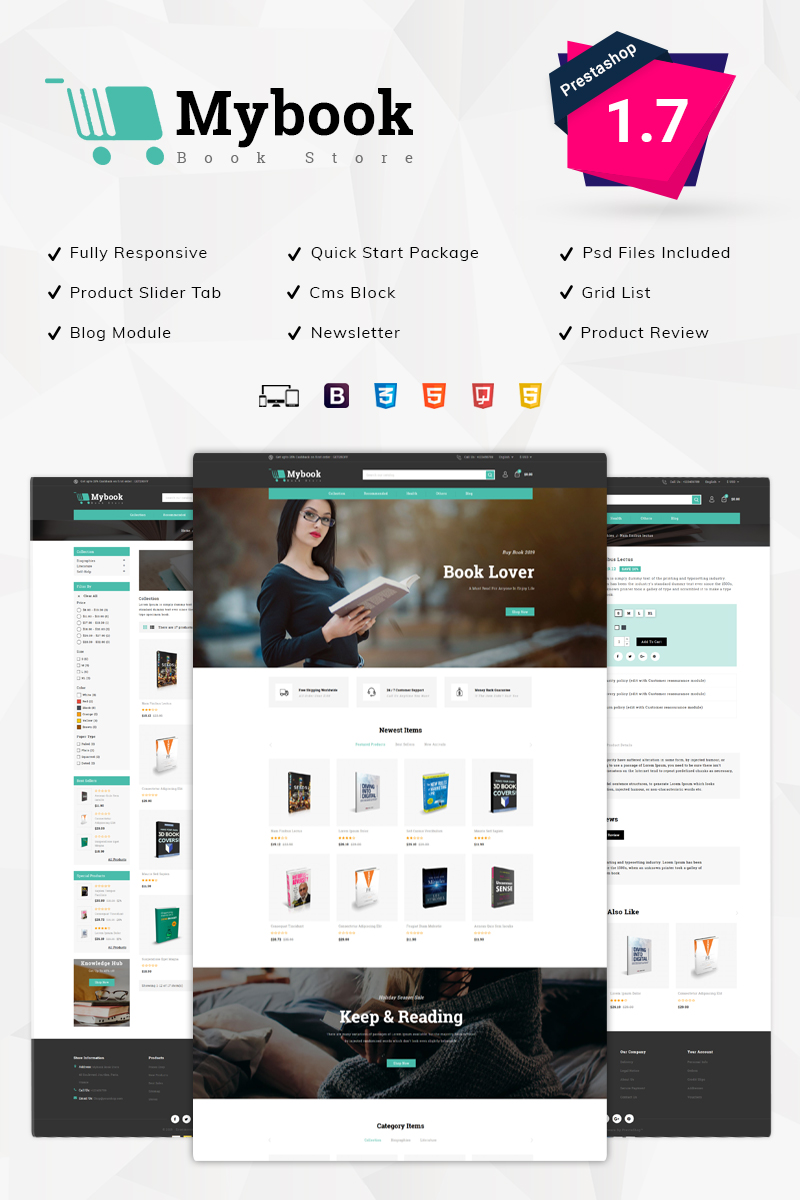 PrestaShop motiv "Mybook Book Store" #78248 - screenshot