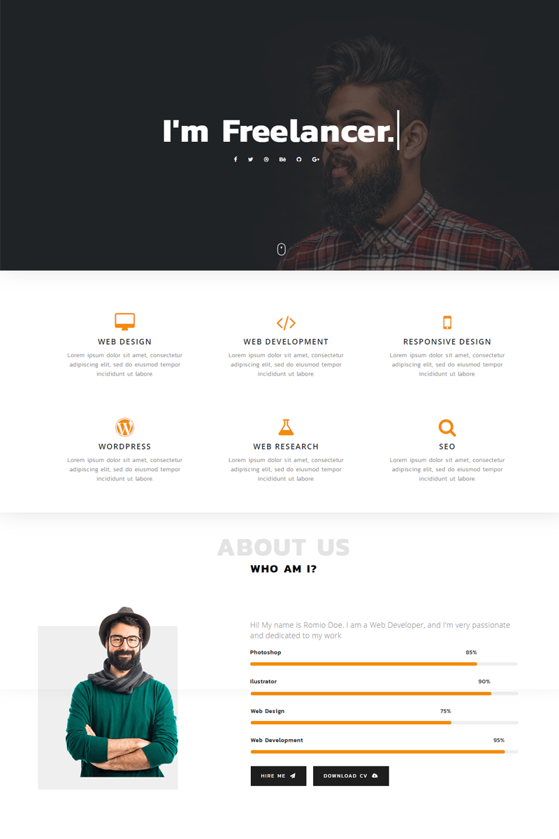 Romio - Personal Landing Page Template