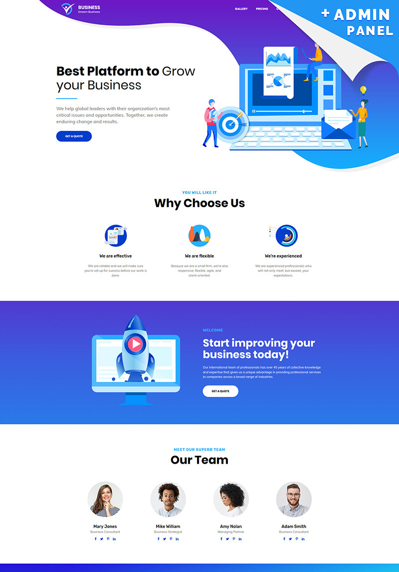 Demo Preview for Business - Corporate Landing Page Template #78303