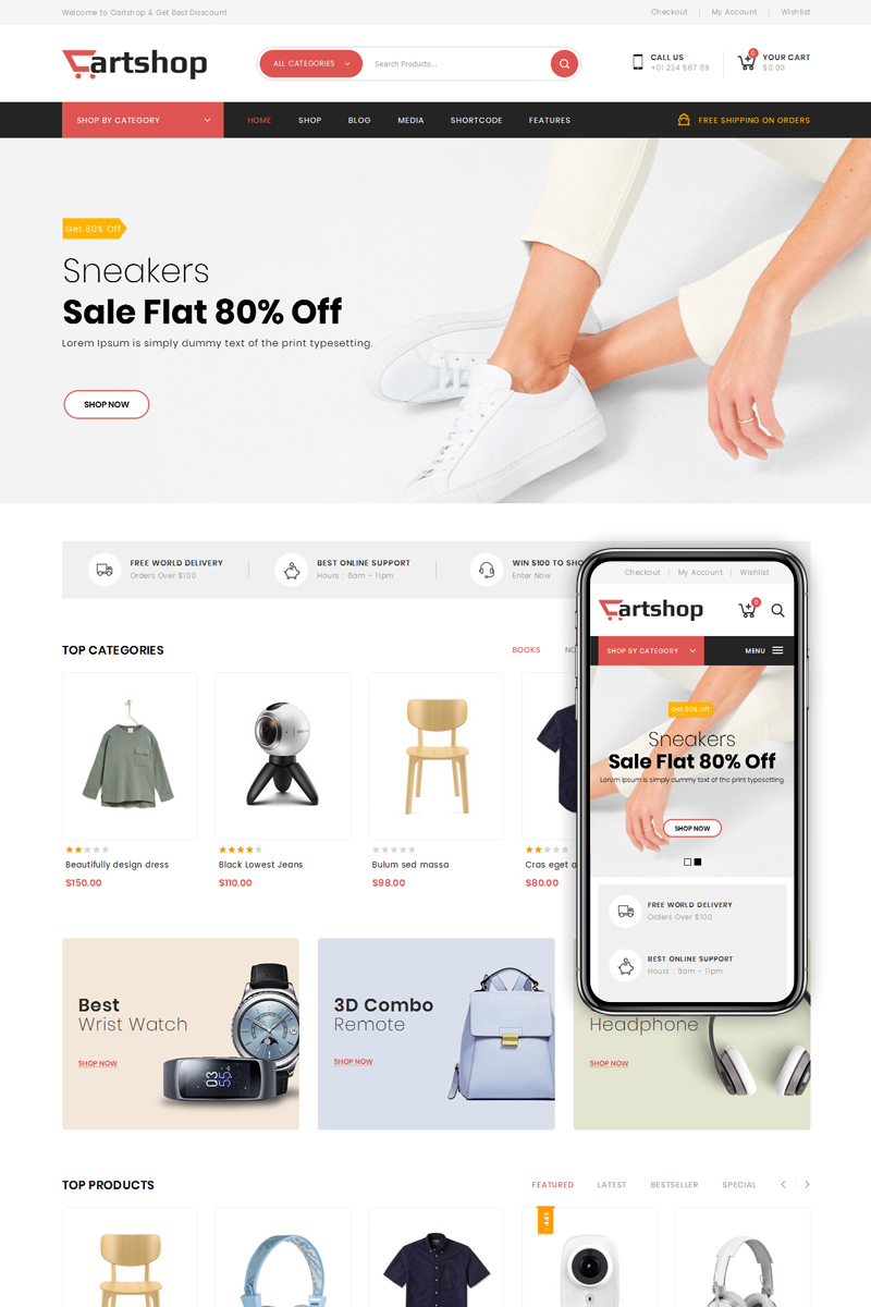 CartShop - Multipurpose Store Tema WooCommerce №78377