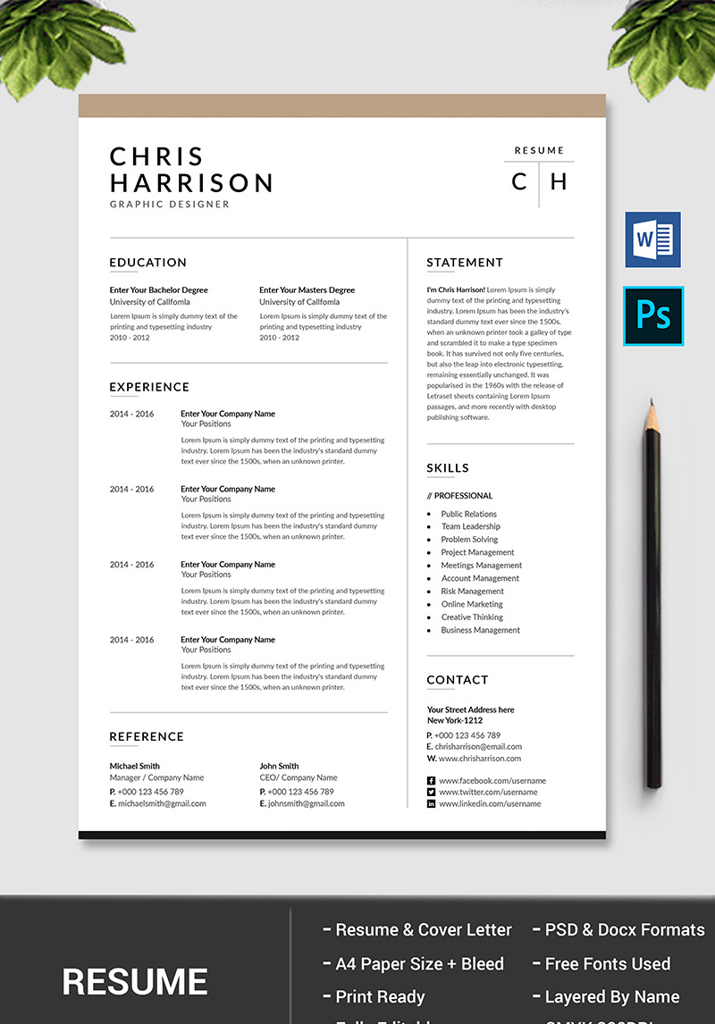 Chris Harrison Resume Template #78382