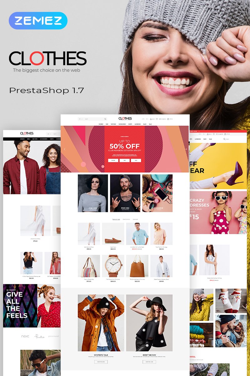 Tema De PrestaShop "Clothes - Brand Apparel Store Clean Bootstrap Ecommerce" #78393