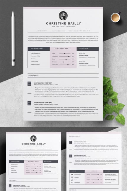 Template #78493 Resume Cv Webdesign Template - Logo template Preview