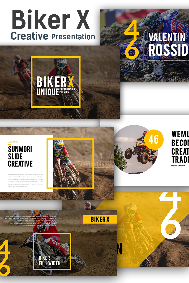 Tema PowerPoint #78474 "Biker X" - screenshot