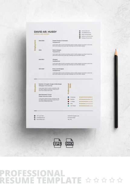 Template #78500 Resume Cv Webdesign Template - Logo template Preview