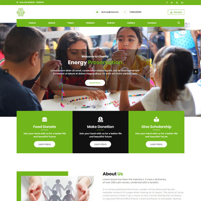 Helping Hands Charity modèle  de page d'atterrissage