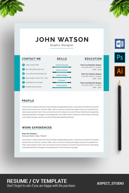 Template #78548 Page Resume Webdesign Template - Logo template Preview