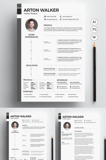 Template #78577 Resume Cover Webdesign Template - Logo template Preview
