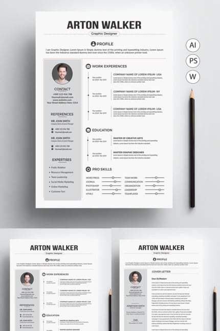 Template #78580 Resume Cover Webdesign Template - Logo template Preview