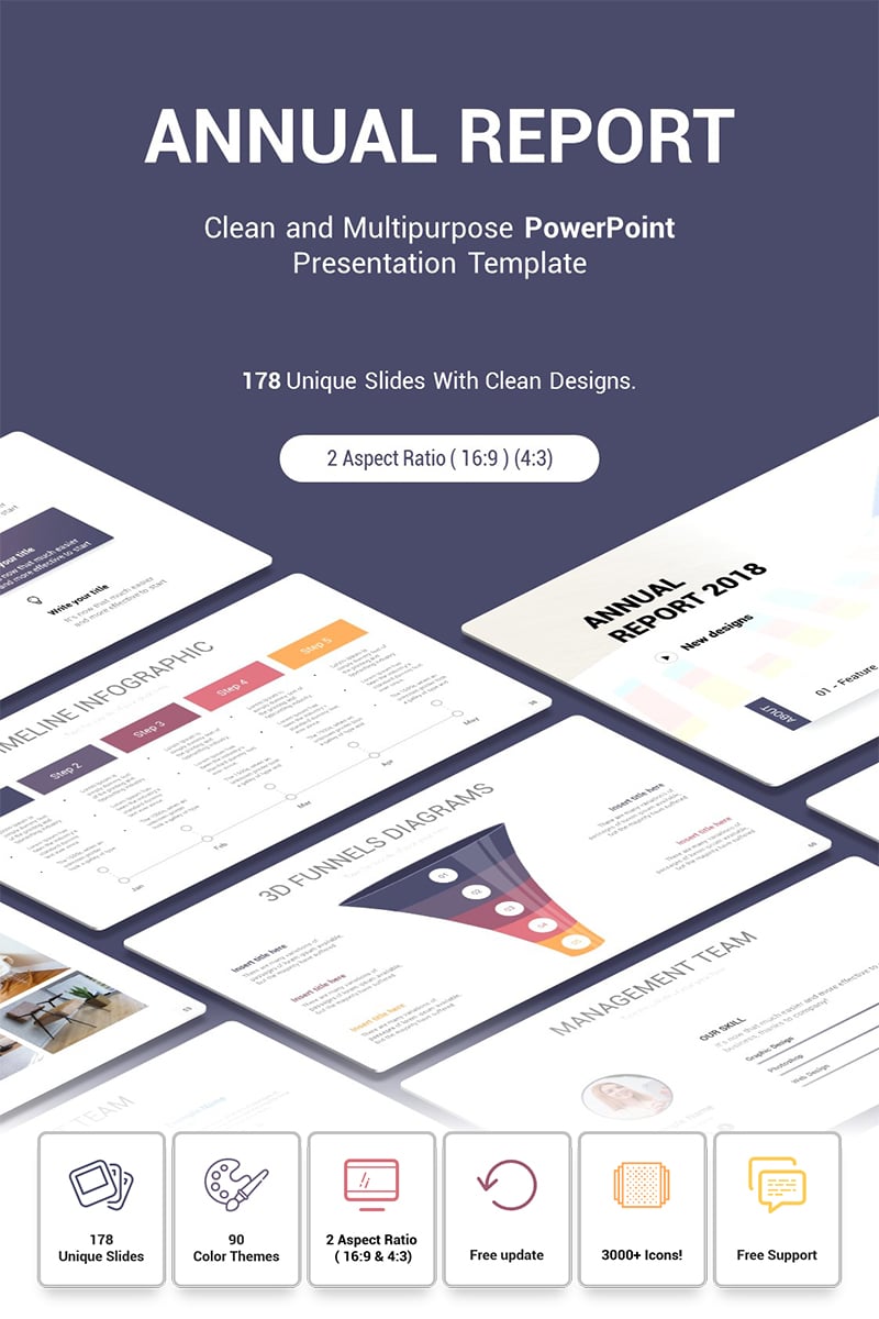 Annual Report PowerPoint Template 78521