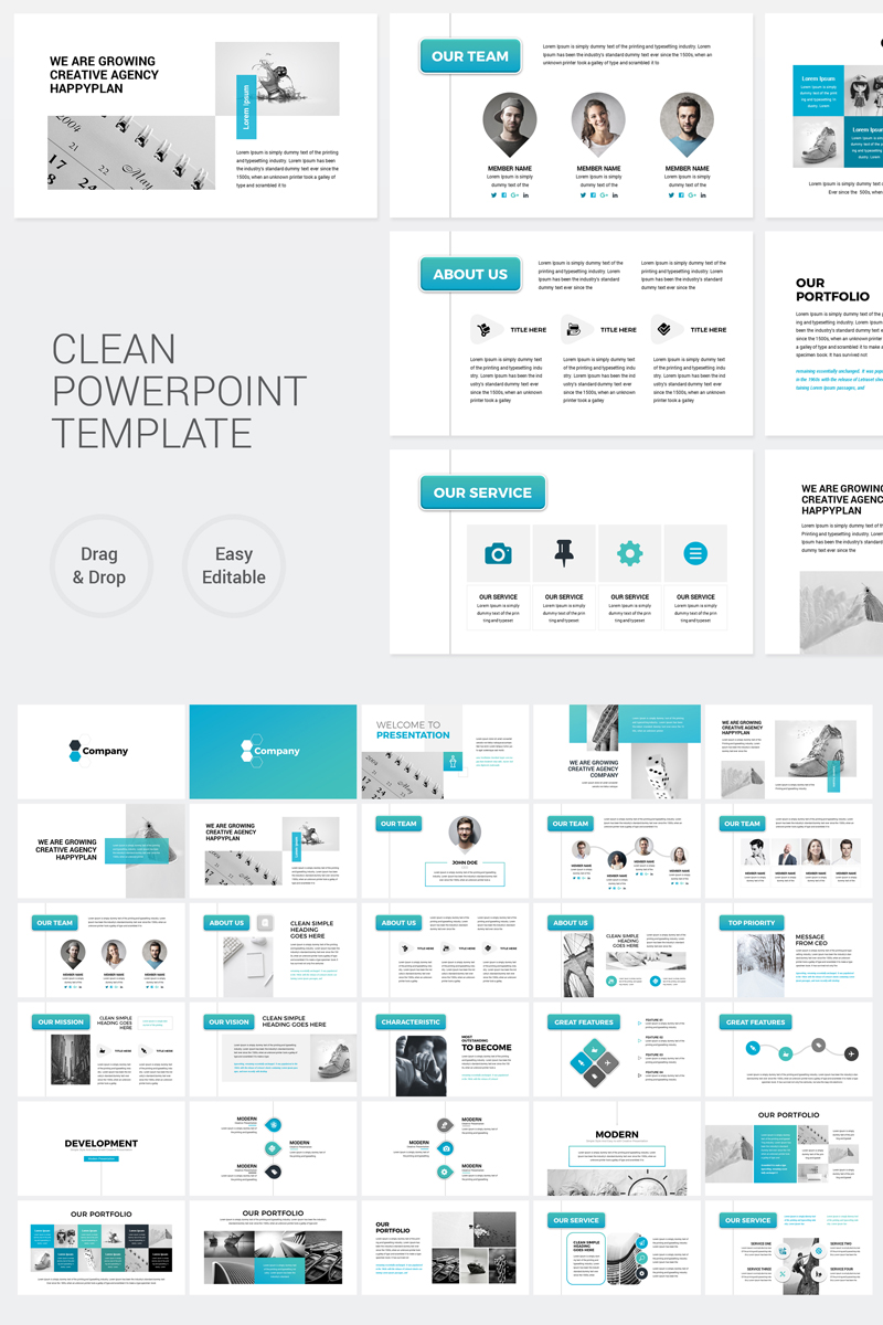 Company Clean  PowerPoint  Template  78540