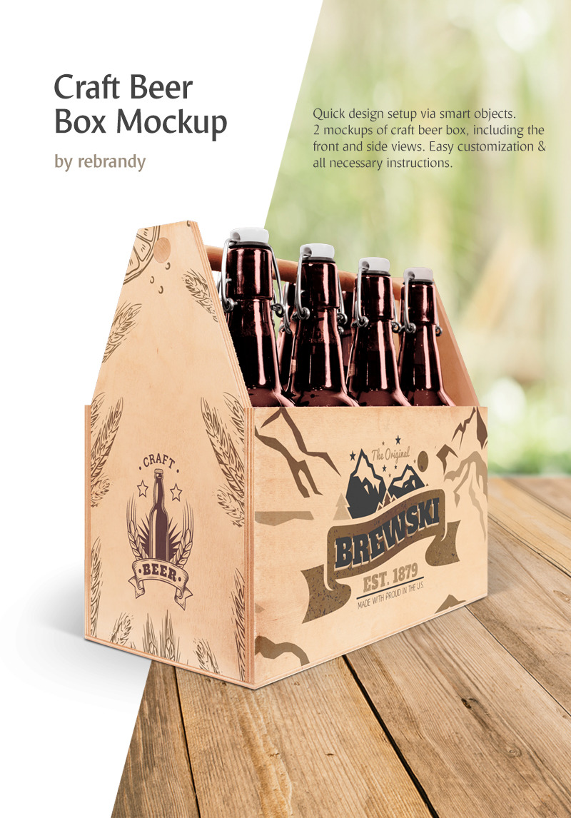 Craft Beer Box Product Mockup #78502