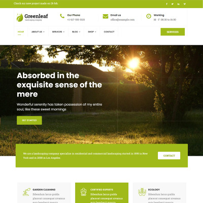 Greenleaf - Gardening, Lawn & Landscaping Joomla Template