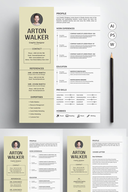 Template #78667 Resume Cover Webdesign Template - Logo template Preview