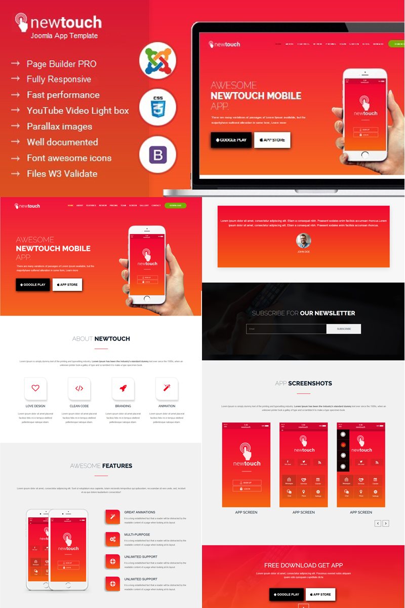 Newtouch - App Landing Technology Joomla 5 Template