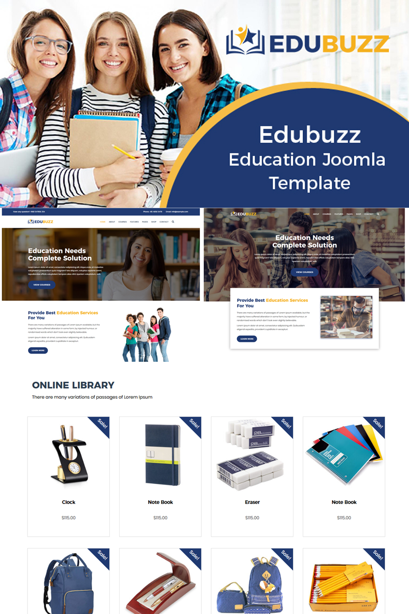 Edubuzz - Education Online Courses Joomla Template
