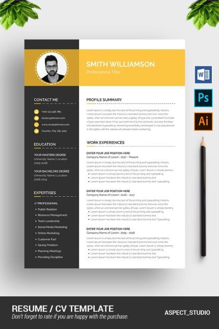 Template #78791 Page Resume Webdesign Template - Logo template Preview