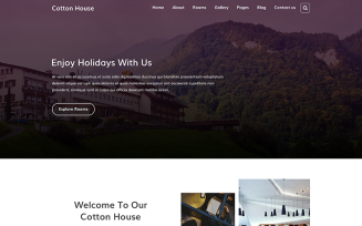 Cotton House | Resort, Hotel and Holiday PSD Template