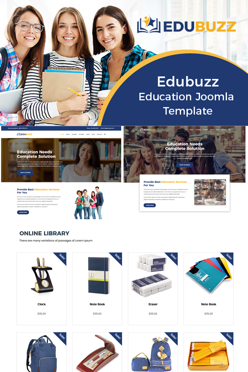 "Edubuzz - Education Online Courses" 响应式Joomla模板 #78755