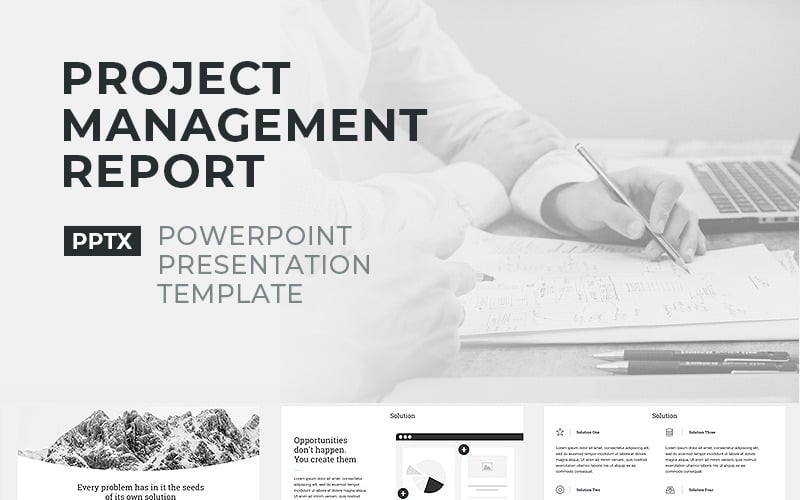 Project Management Report PowerPoint template PowerPoint Template