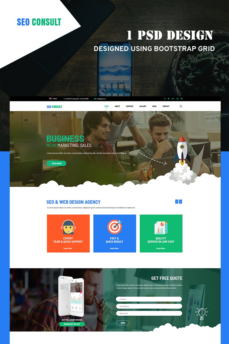 "SeoConsult PSD Template" PSD Template №78771