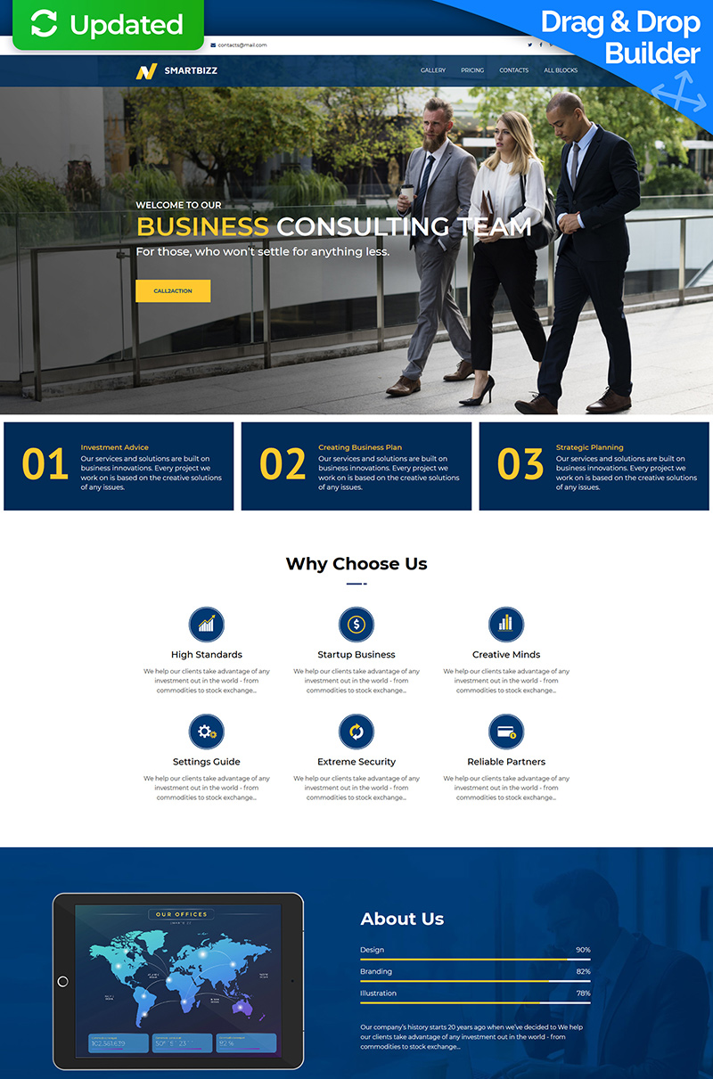 SmartBizz - Business Consulting Landing Page Template - screenshot