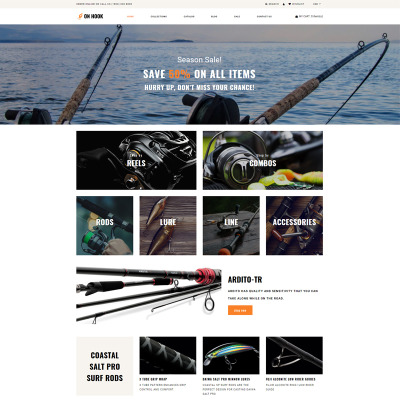 Responsive Tema Shopify #78716 para Sitio de  para Sitio de Pesca