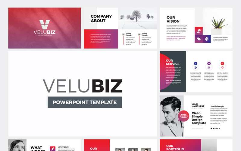 Velubiz - Creative Business PowerPoint template PowerPoint Template
